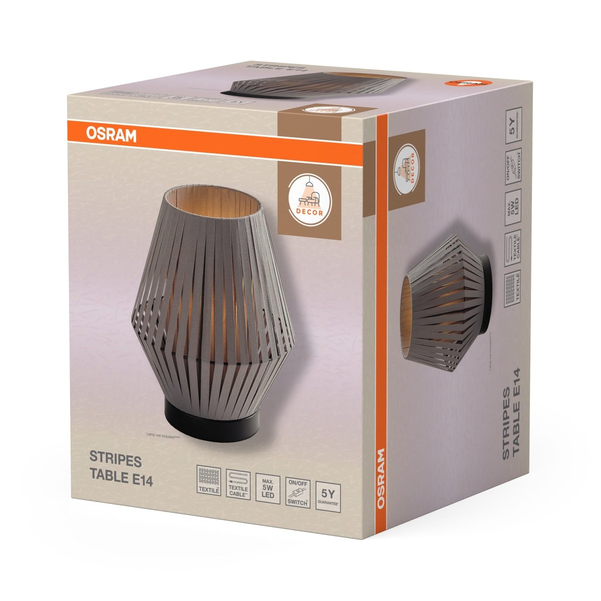 4058075848108 - Stolní lampa Stripes, 1x E14, Tmavě šedá - Czechia LEDVANCE e - shop