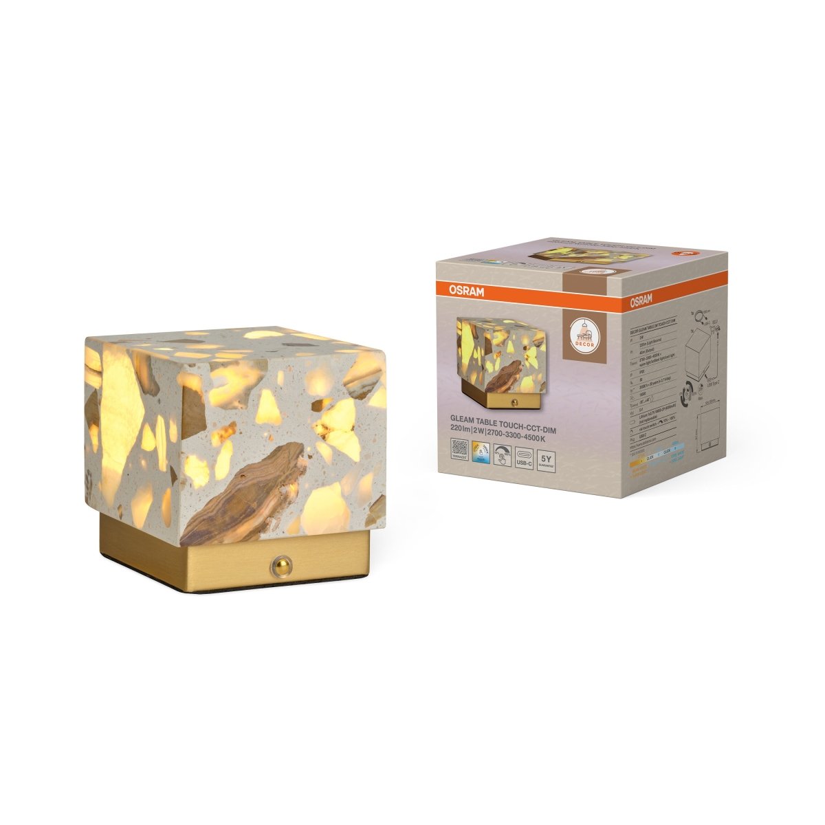 4058075846821 - Stolní LED lampa Gleam, 2W, Dotyková, Nastavitelná bílá, Stmívatelná, Bílá - Czechia LEDVANCE e - shop