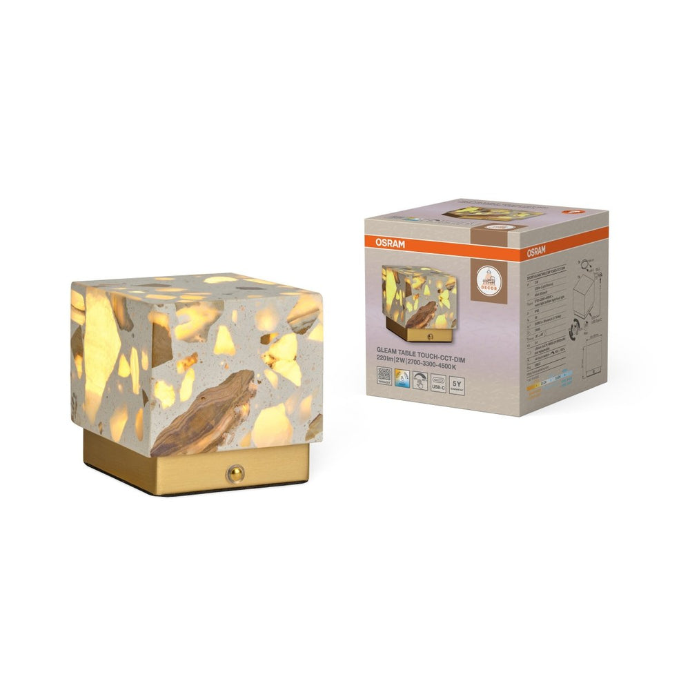 Stolní LED lampa Gleam, 2W, Dotyková, Nastavitelná bílá, Stmívatelná, Bílá