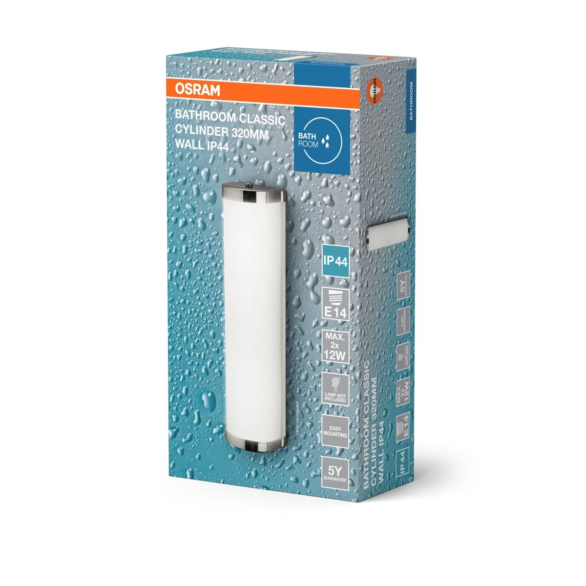 4099854444111 - Stříbrné koupelnové LED svítidlo CYLINDER 320mm OSRAM - Nástěnné svítidlo - LEDVANCE e - shop