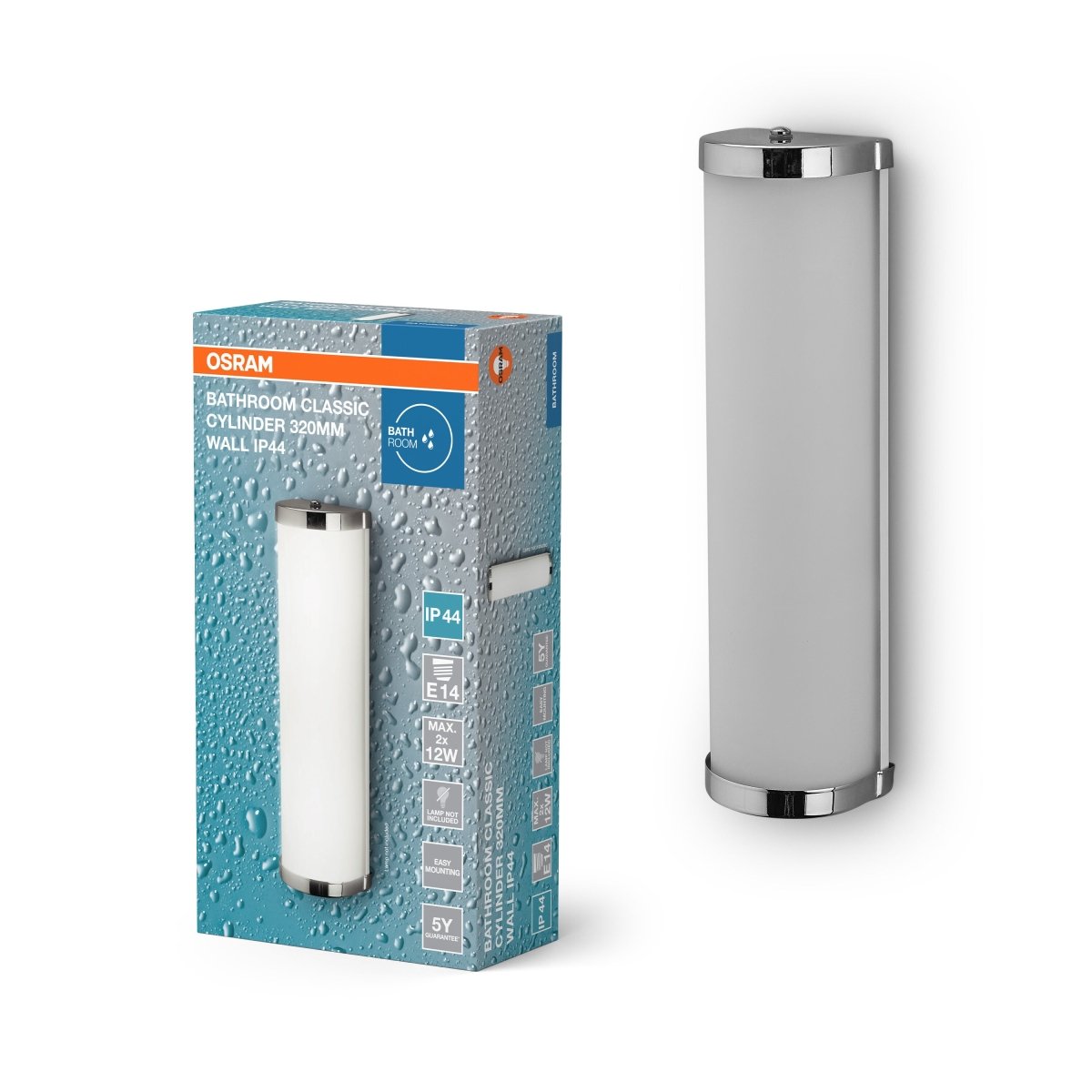 4099854444111 - Stříbrné koupelnové LED svítidlo CYLINDER 320mm OSRAM - Nástěnné svítidlo - LEDVANCE e - shop