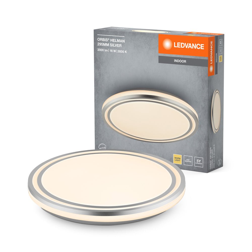 Stříbrné LED stropní svítidlo 295 mm ORBIS, teplá bílá