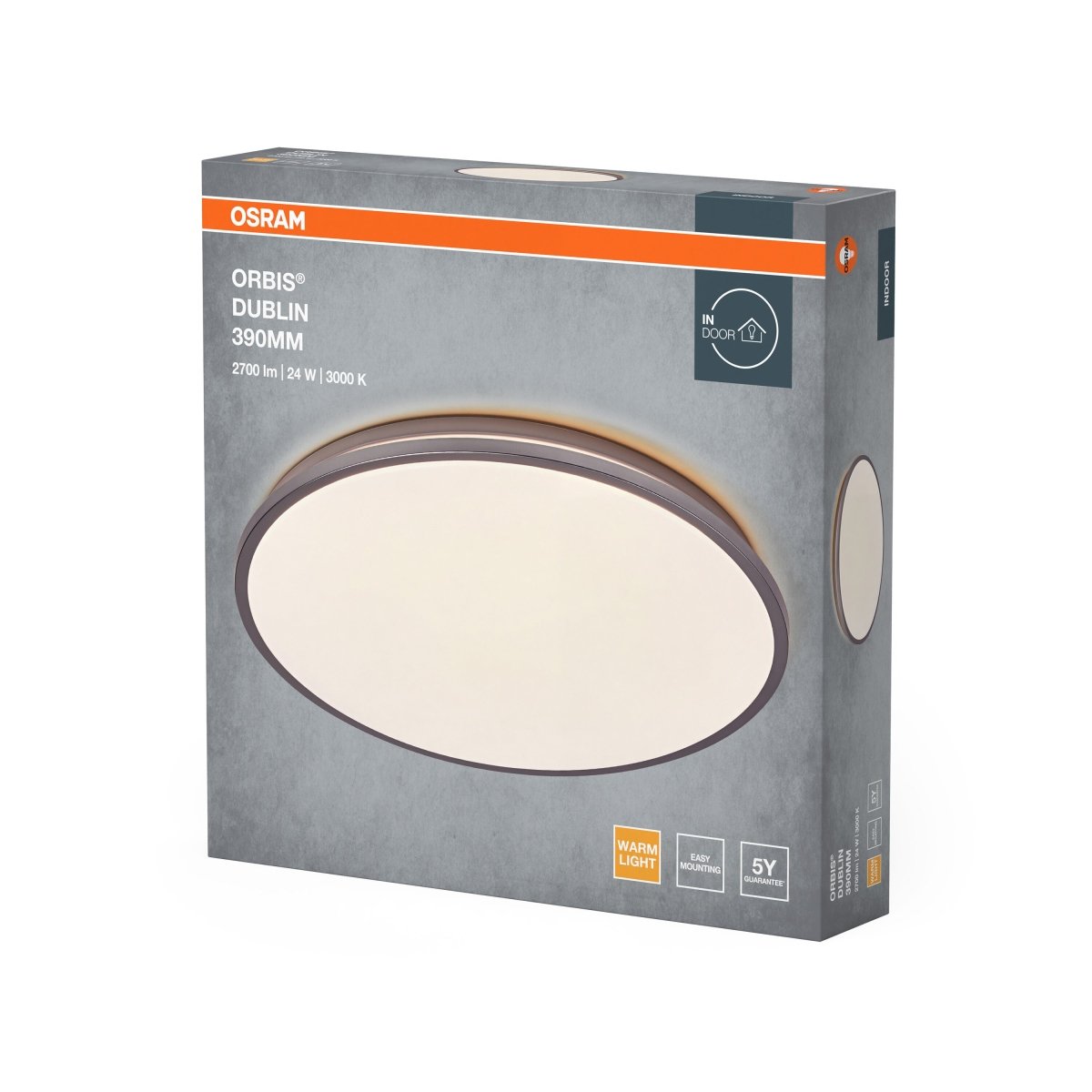 4099854447747 - Stříbrné stropní svítidlo ORBIS DUBLIN 390 mm, teplá bílá OSRAM - Stropní svítidlo - LEDVANCE e - shop