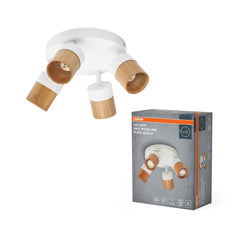 4058075852983 - Stropní bodové svítidlo LED Half Wood Line Plate, 4x GU10, Bílá/Dřevo - Czechia LEDVANCE e - shop