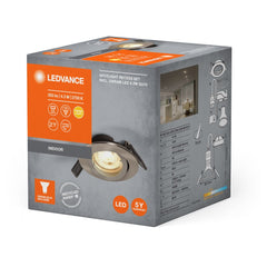 4058075573017 - Stropní LED bodovka stříbrná GU10 4.3W ECESS ADJ teplá bílá - Podhledové svítidlo - LEDVANCE e - shop