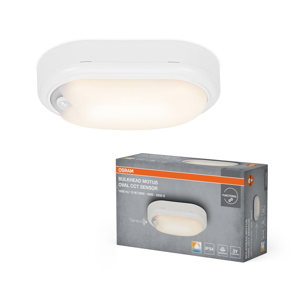 Stropní svítidlo Bulkhead Motus, bílá, laditelná bílá, 15,00 W