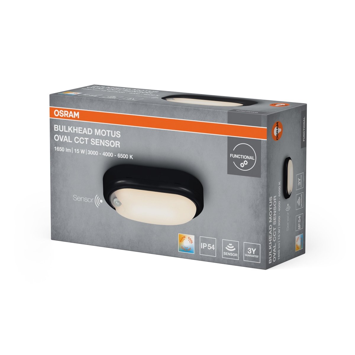 4099854689925 - Stropní svítidlo Bulkhead Motus, černá, laditelná bílá, 15,00 W - Stropní svítidlo - Czechia LEDVANCE e-shop