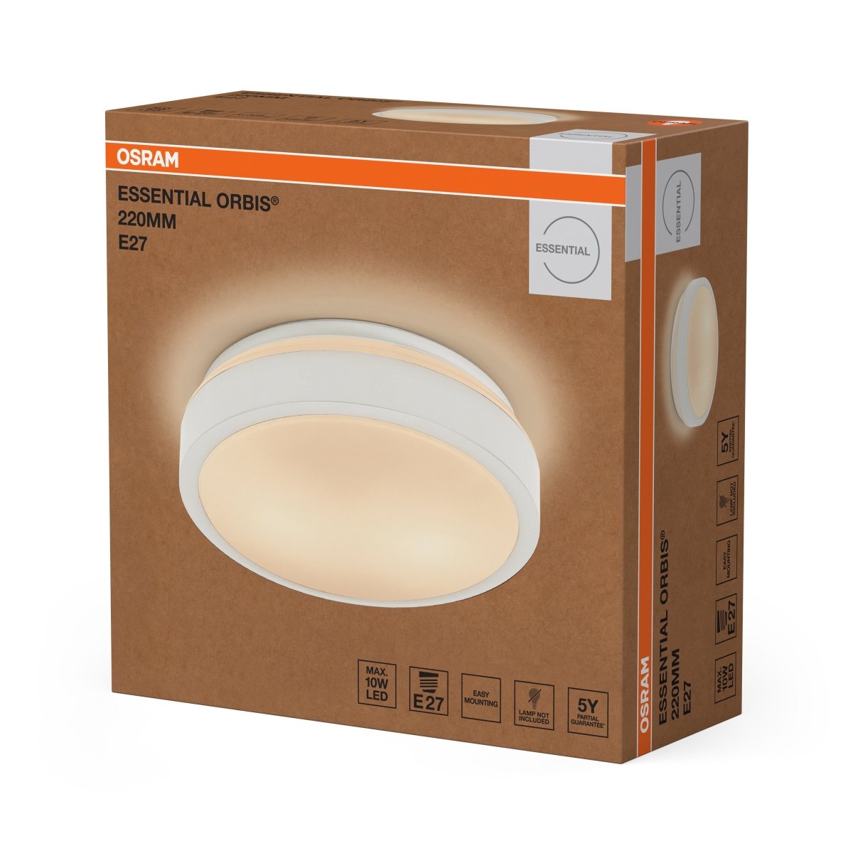 4058075855168 - Stropní svítidlo Essential Orbis E27 220mm, Bílé - Stropní svítidlo - Czechia LEDVANCE e - shop
