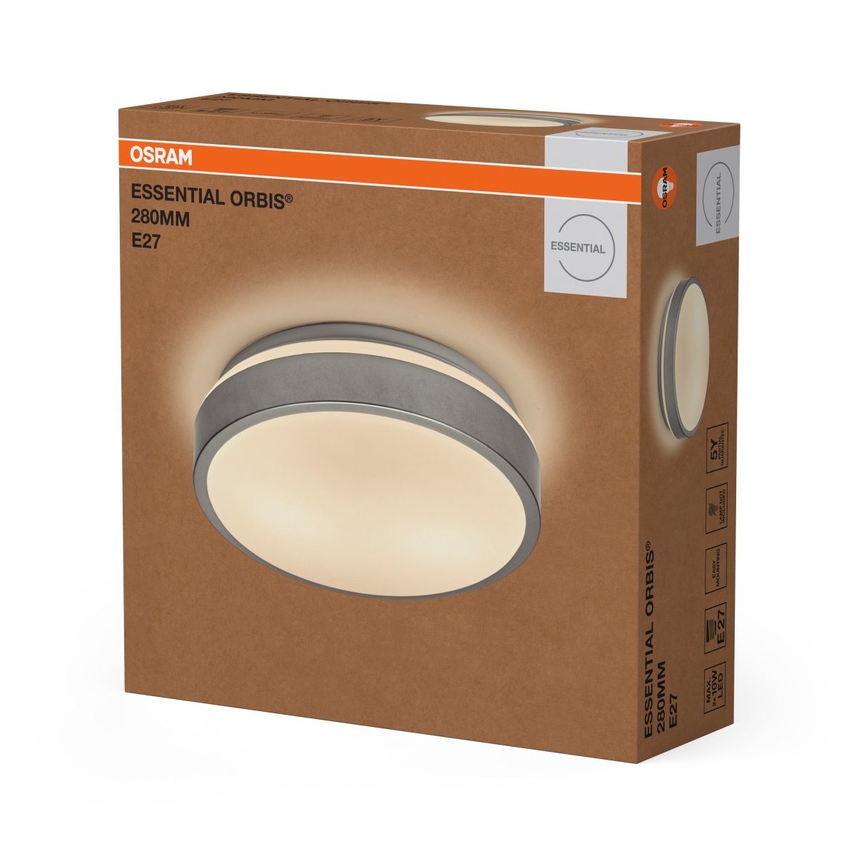 4058075855267 - Stropní svítidlo Essential Orbis E27 280mm, Stříbrné - Stropní svítidlo - Czechia LEDVANCE e - shop