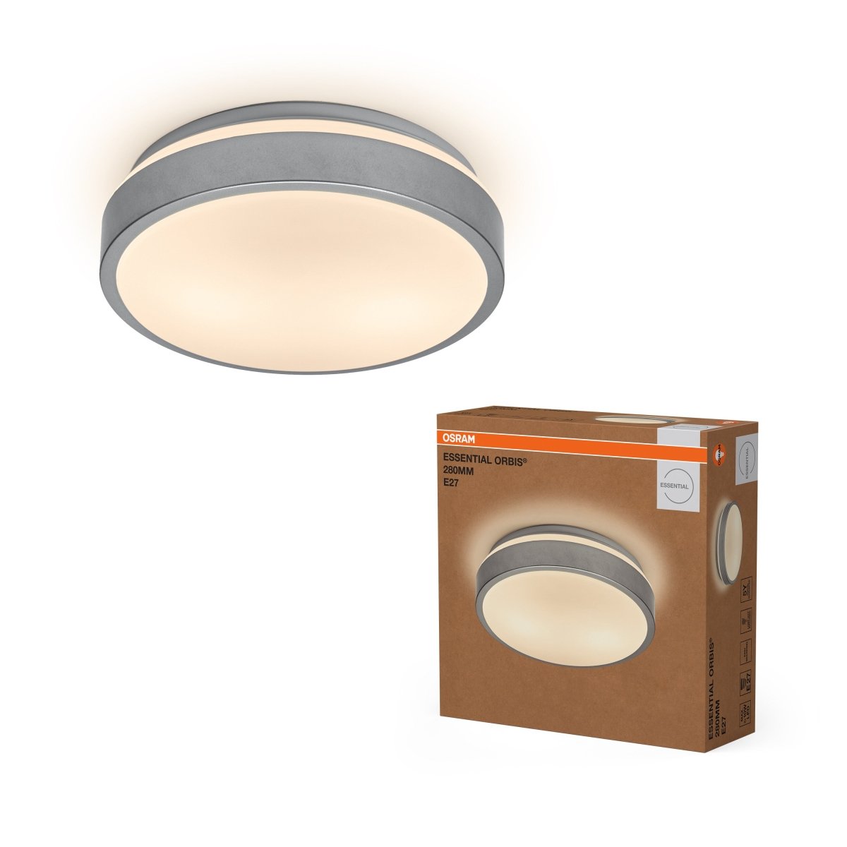 4058075855267 - Stropní svítidlo Essential Orbis E27 280mm, Stříbrné - Stropní svítidlo - Czechia LEDVANCE e - shop