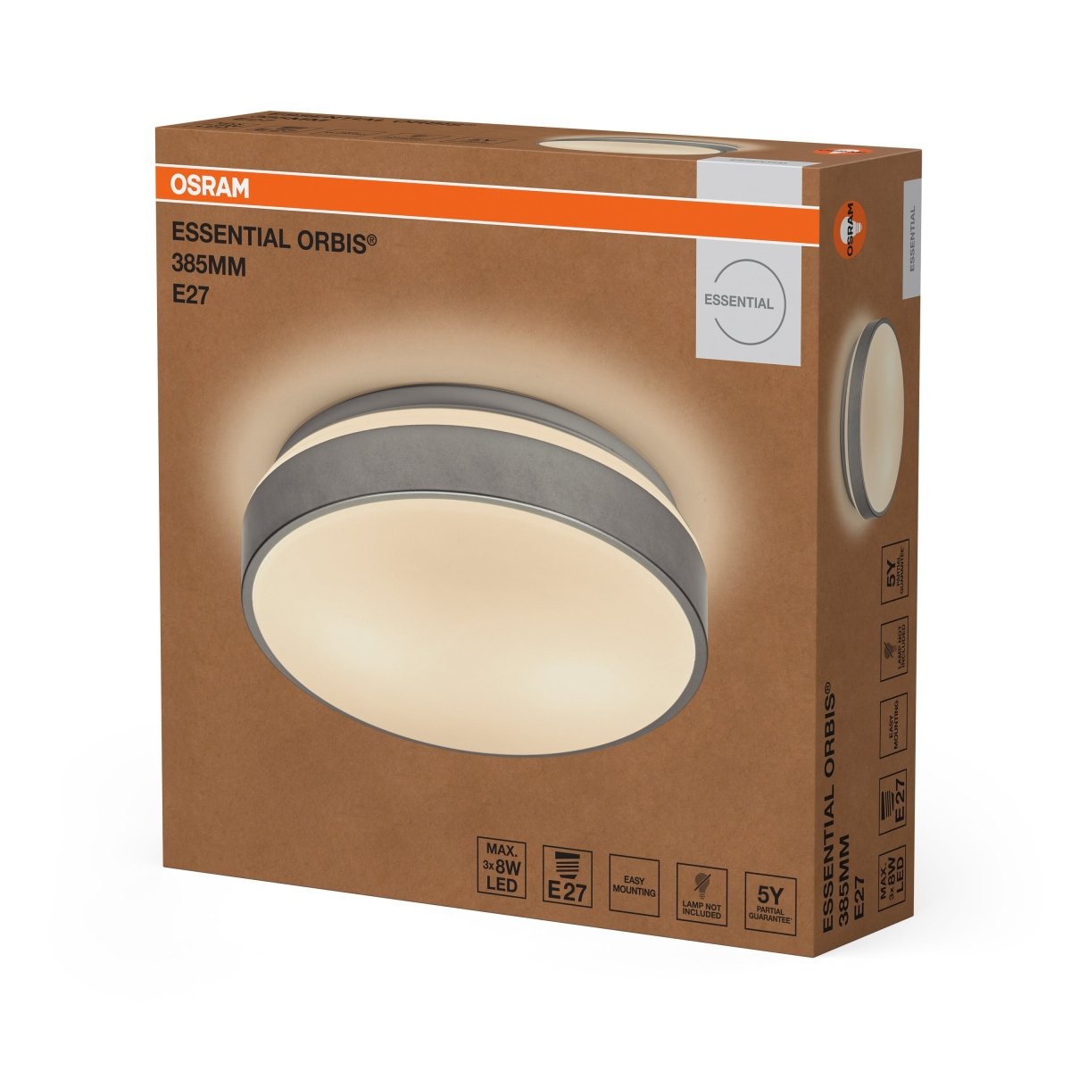 4058075855328 - Stropní svítidlo Essential Orbis E27 385mm, Stříbrné - Stropní svítidlo - Czechia LEDVANCE e - shop