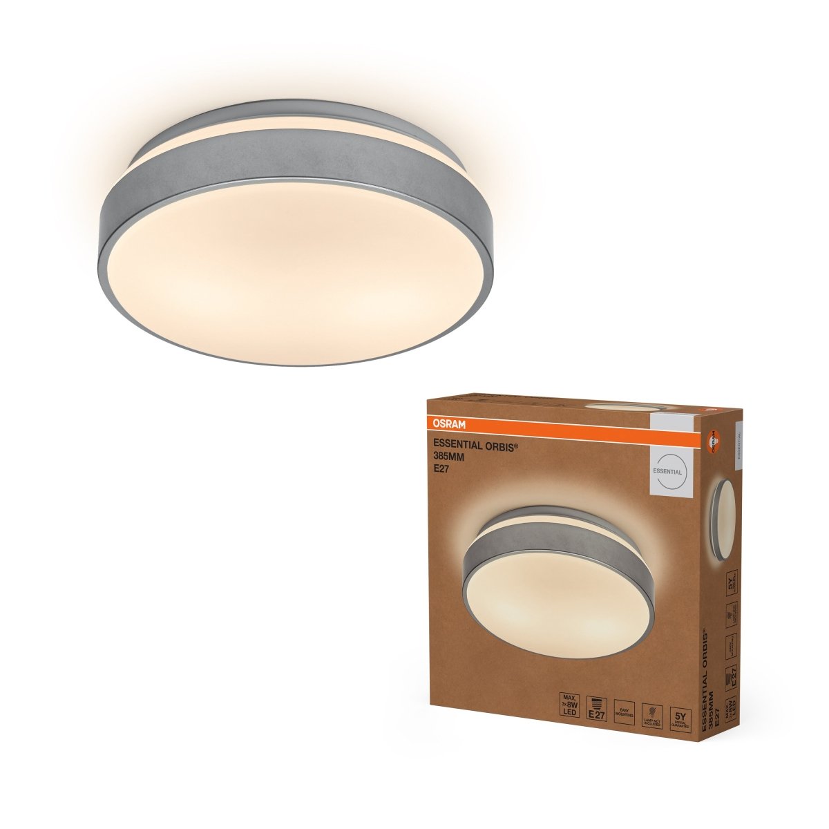 4058075855328 - Stropní svítidlo Essential Orbis E27 385mm, Stříbrné - Stropní svítidlo - Czechia LEDVANCE e - shop
