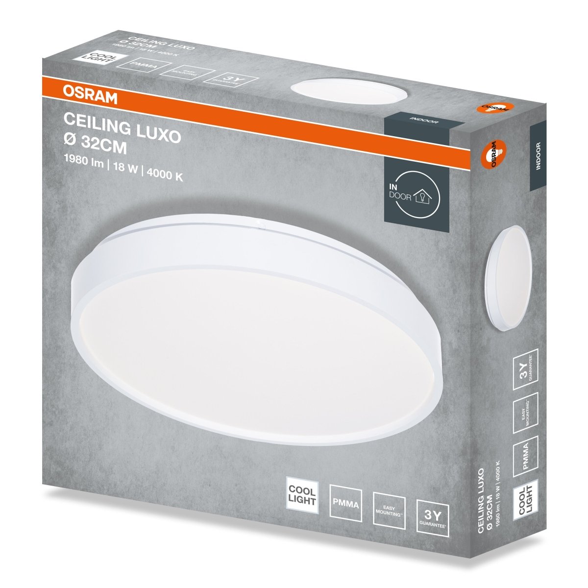 4099854650093 - Stropní svítidlo LUXO, 320mm, 18W, Denní bílá, IP20, Bílé - Czechia LEDVANCE e - shop