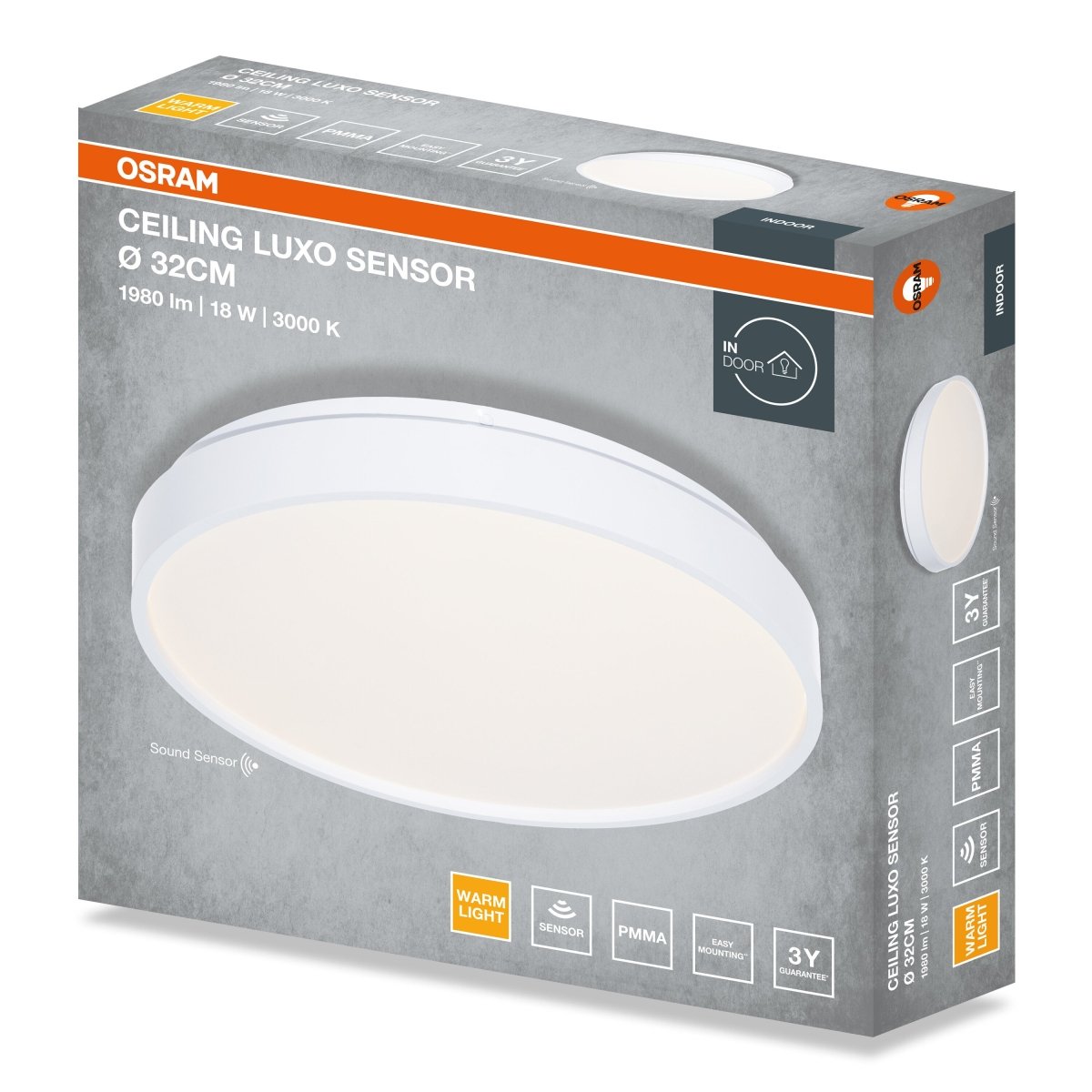 4099854650215 - Stropní svítidlo LUXO, 320mm, Teplá bílá, IP20, Bílé - Czechia LEDVANCE e - shop