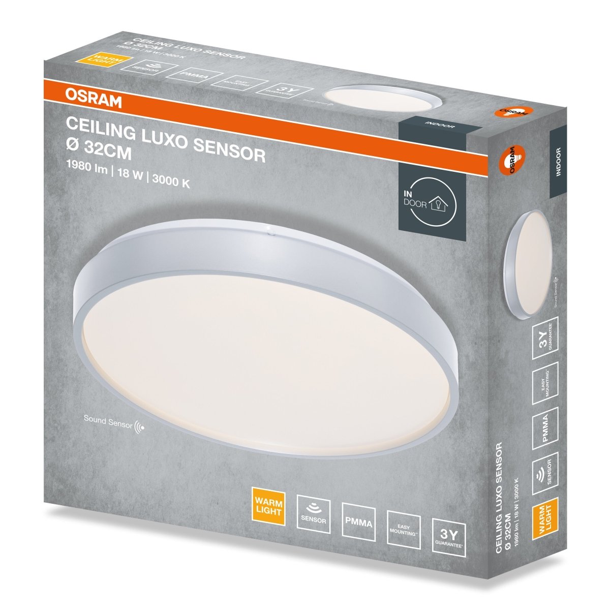 4099854651670 - Stropní svítidlo LUXO, 320mm, Teplá bílá, IP20, Stříbrné - Czechia LEDVANCE e - shop