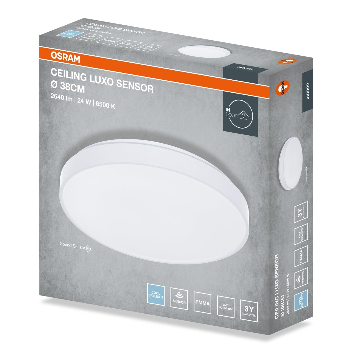 4099854650574 - Stropní svítidlo LUXO, 380mm, Studená bílá, IP20, Bílé - Czechia LEDVANCE e - shop