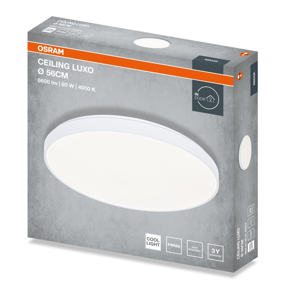 4099854650697 - Stropní svítidlo LUXO, 560mm, 60W, Denní bílá, IP20, Bílé - Czechia LEDVANCE e - shop