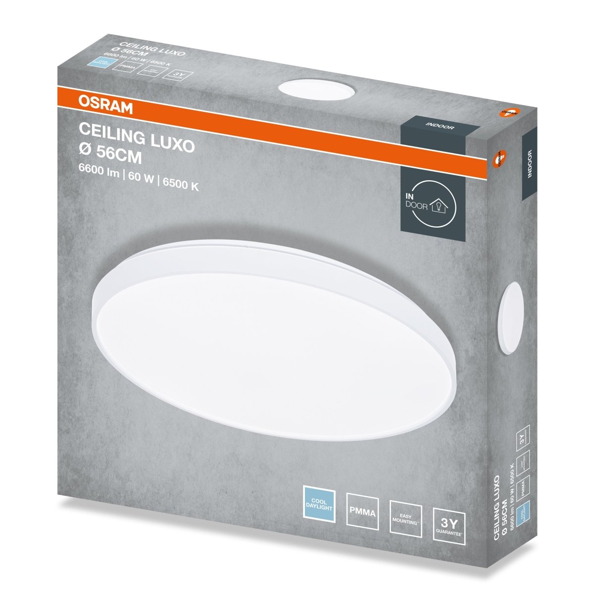 4099854650741 - Stropní svítidlo LUXO, 560mm, 60W, Studená bílá, IP20, Bílé - Czechia LEDVANCE e - shop