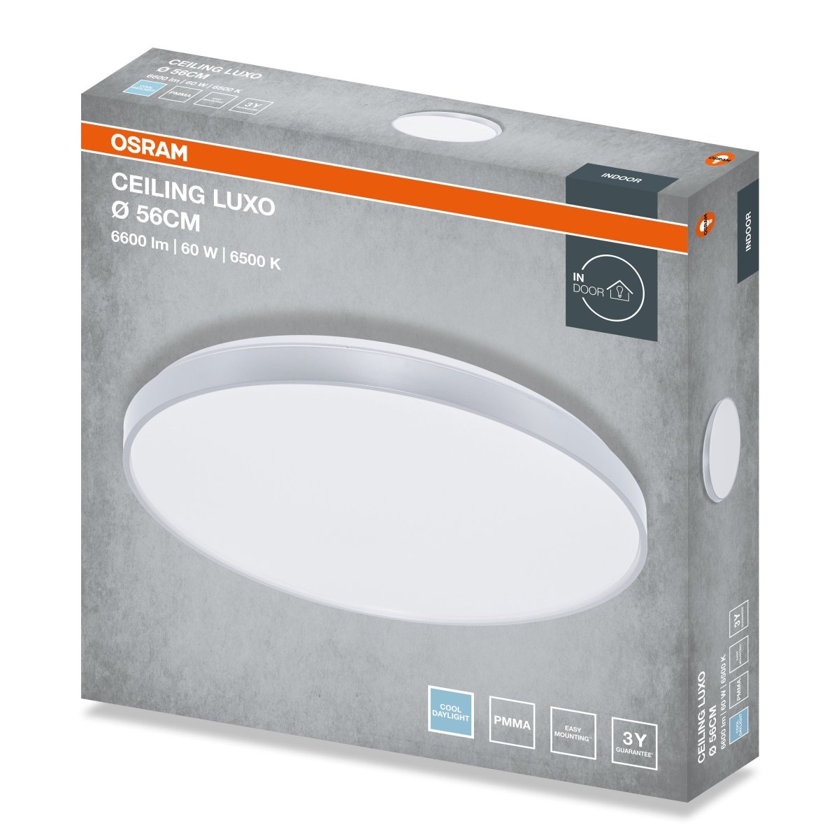 4099854652509 - Stropní svítidlo LUXO, 560mm, 60W, Studená bílá, IP20, Stříbrné - Czechia LEDVANCE e - shop