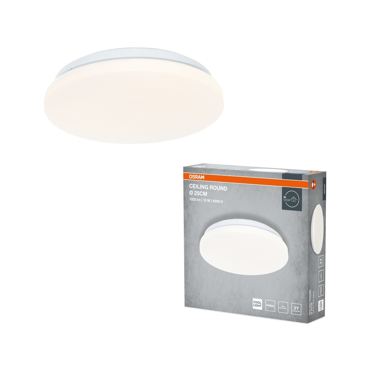 4099854647154 - Stropní svítidlo ROUND, 260mm, Denní bílá, IP20 - Czechia LEDVANCE e - shop