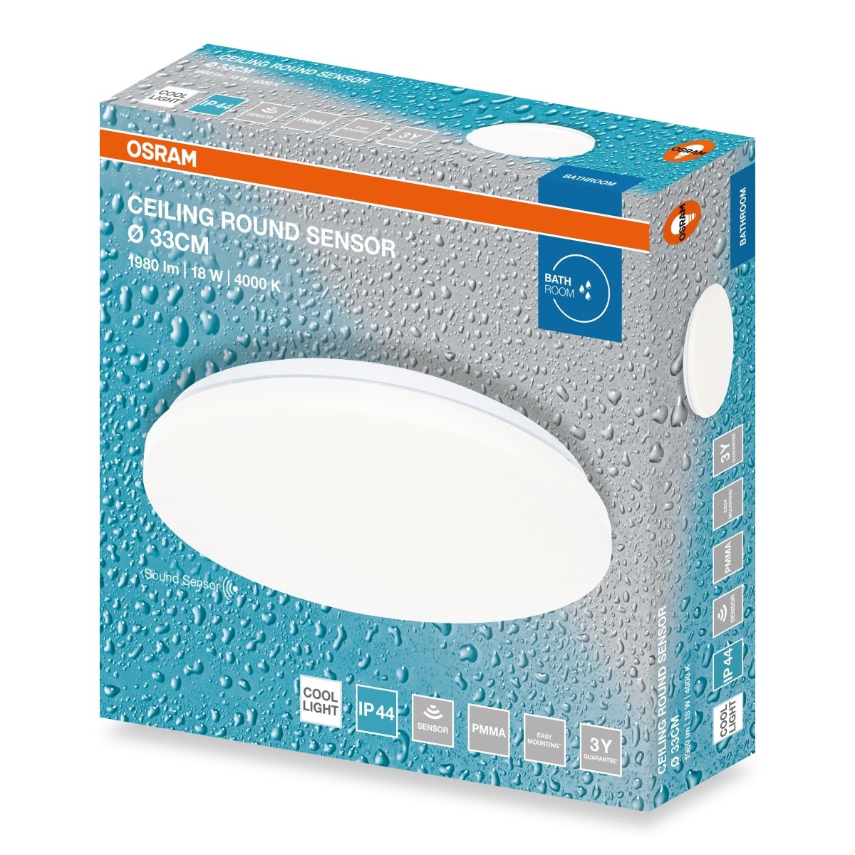 4099854647680 - Stropní svítidlo ROUND, 330mm, 18W, Denní bílá, IP44 - Czechia LEDVANCE e - shop