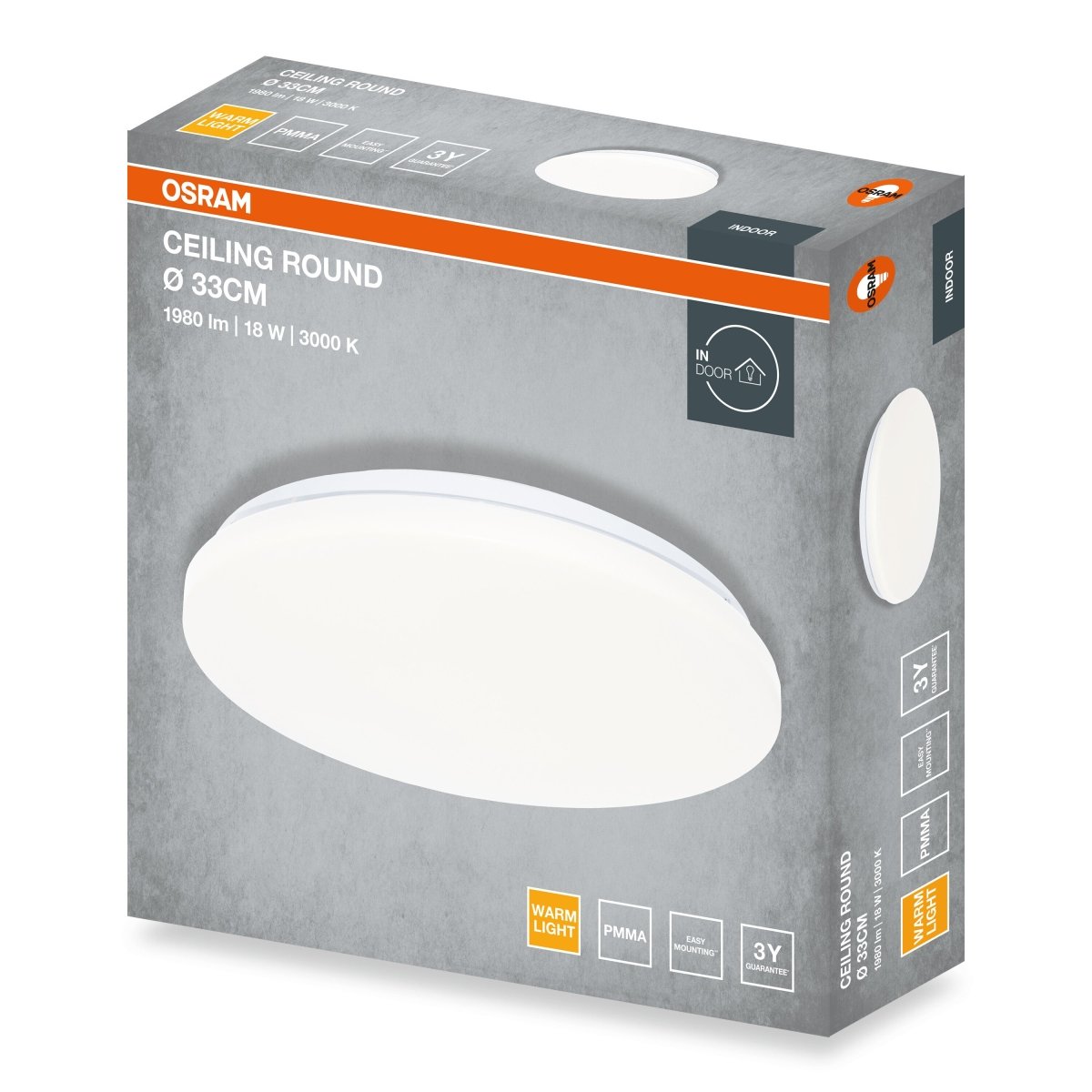 4099854647437 - Stropní svítidlo ROUND, 330mm, 18W, Teplá bílá, IP20 - Czechia LEDVANCE e - shop
