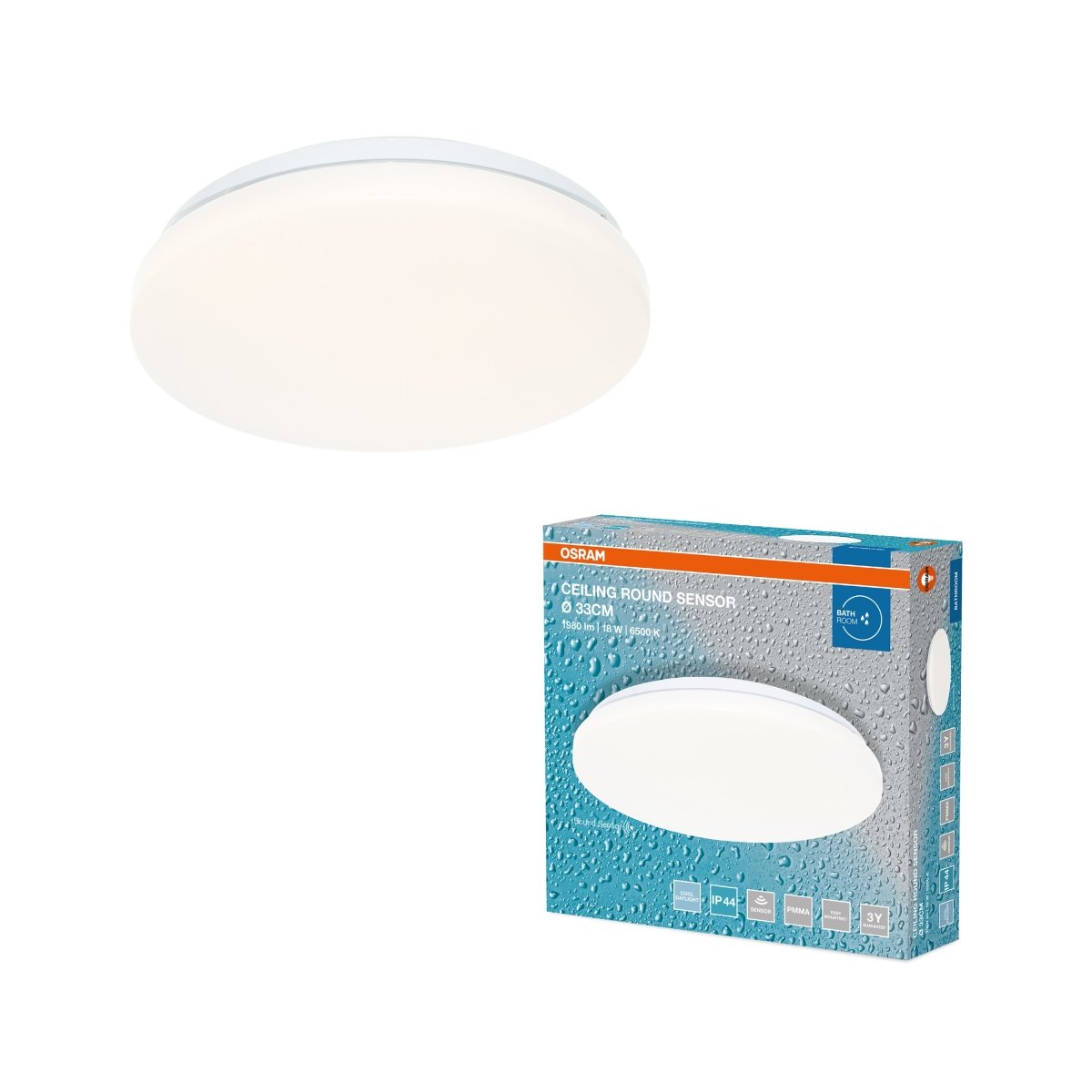 4099854647703 - Stropní svítidlo ROUND, 330mm, Studená bílá, IP44 - Czechia LEDVANCE e - shop