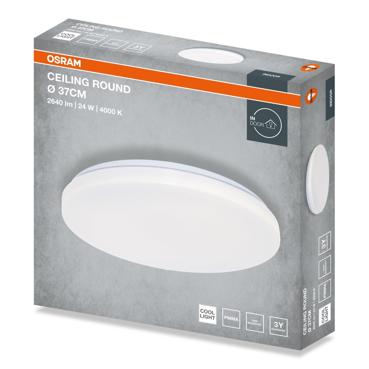 4099854647741 - Stropní svítidlo ROUND, 370mm, 24W, Denní bílá, IP20 - Czechia LEDVANCE e - shop