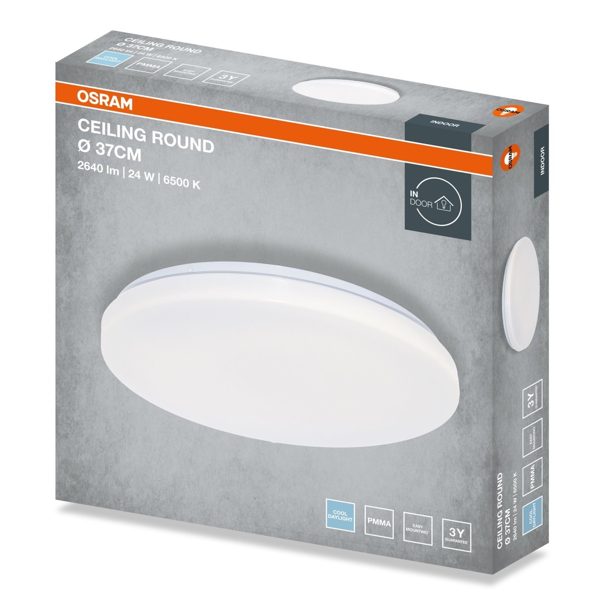 4099854647765 - Stropní svítidlo ROUND, 370mm, 24W, Studená bílá, IP20 - Czechia LEDVANCE e - shop