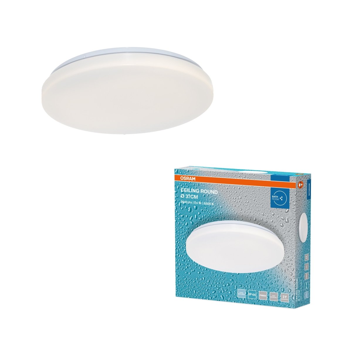 4099854647901 - Stropní svítidlo ROUND, 370mm, 24W, Studená bílá, IP44 - Czechia LEDVANCE e - shop