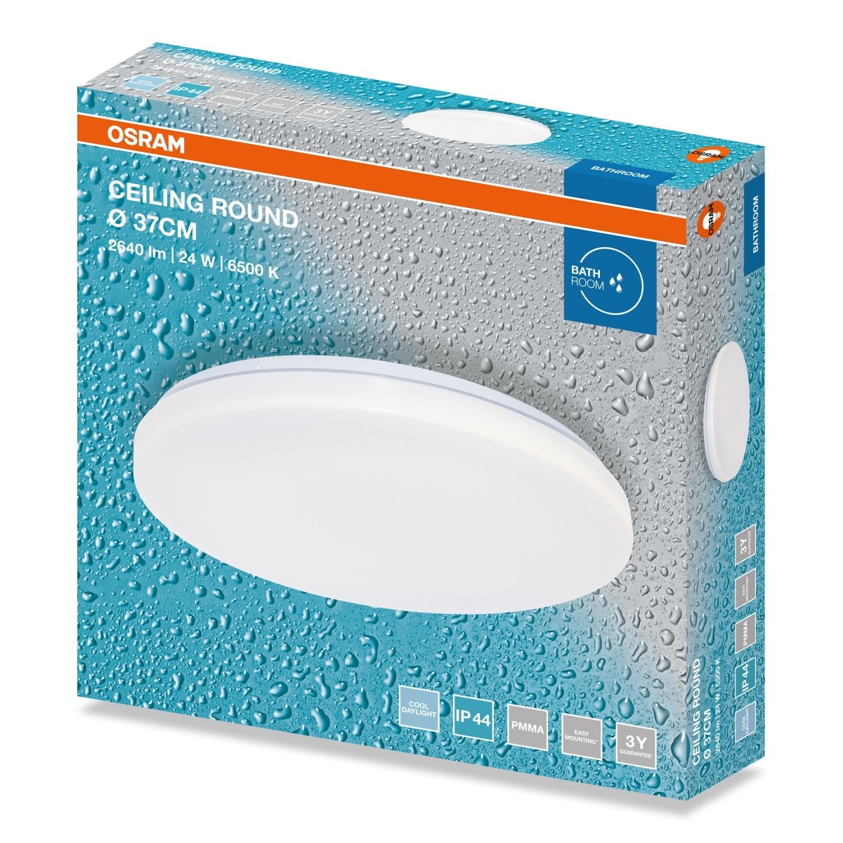 4099854647901 - Stropní svítidlo ROUND, 370mm, 24W, Studená bílá, IP44 - Czechia LEDVANCE e - shop
