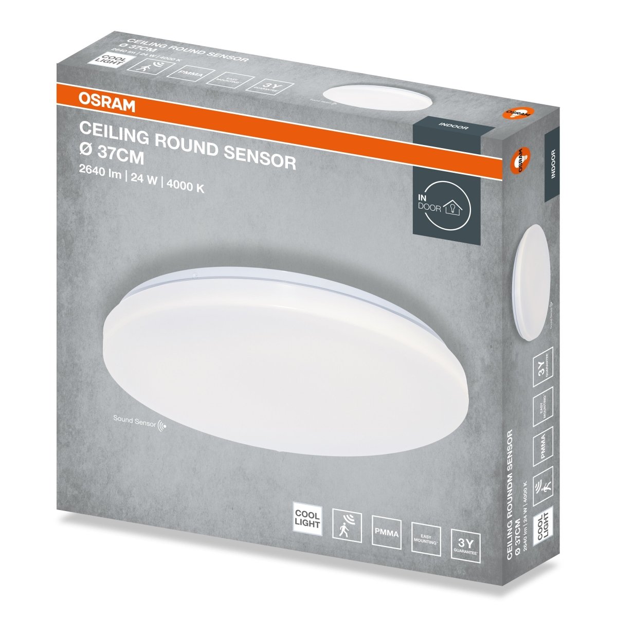 4099854647802 - Stropní svítidlo ROUND, 370mm, Denní bílá, IP20 - Czechia LEDVANCE e - shop