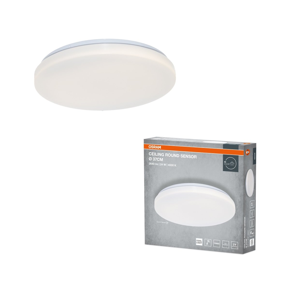 4099854647802 - Stropní svítidlo ROUND, 370mm, Denní bílá, IP20 - Czechia LEDVANCE e - shop