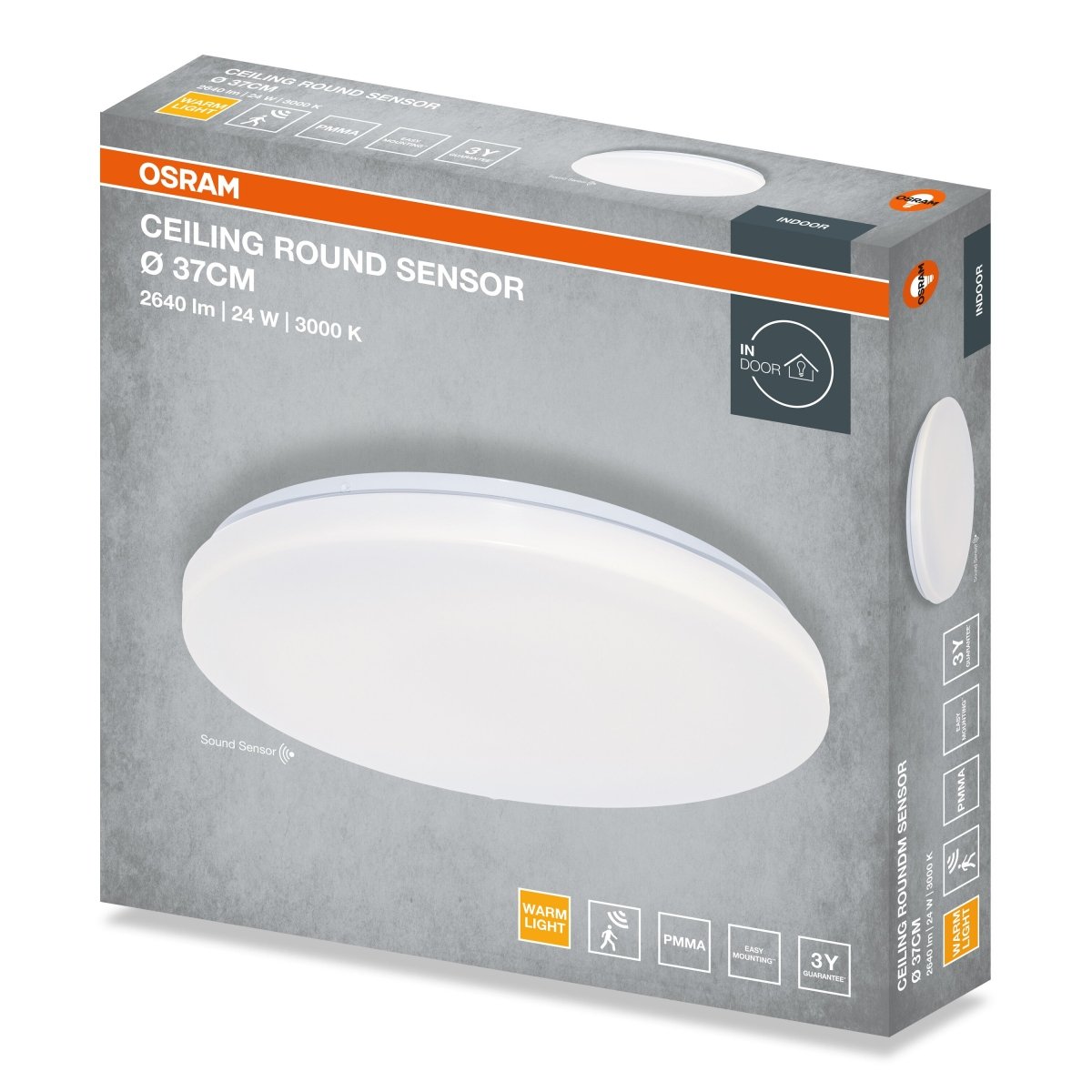 4099854647789 - Stropní svítidlo ROUND, 370mm, Teplá bílá, IP20 - Czechia LEDVANCE e - shop