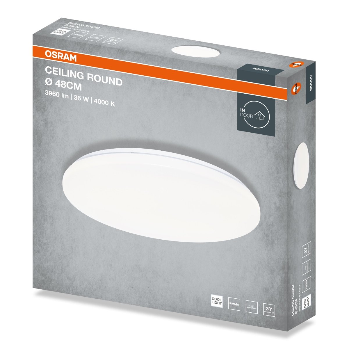 4099854648021 - Stropní svítidlo ROUND, 480mm, Denní bílá, IP20 - Czechia LEDVANCE e - shop