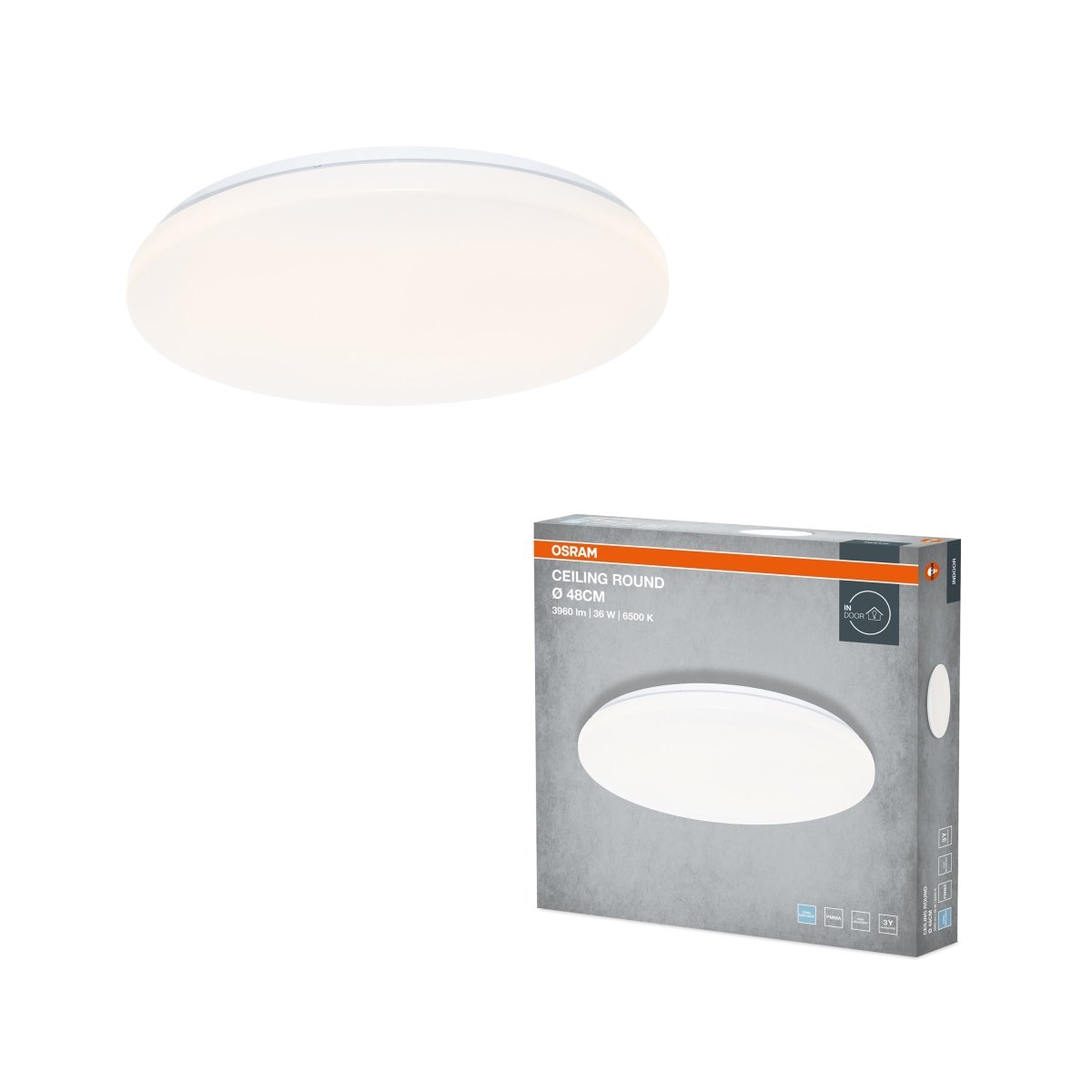 4099854648045 - Stropní svítidlo ROUND, 480mm, Studená bílá, IP20 - Czechia LEDVANCE e - shop