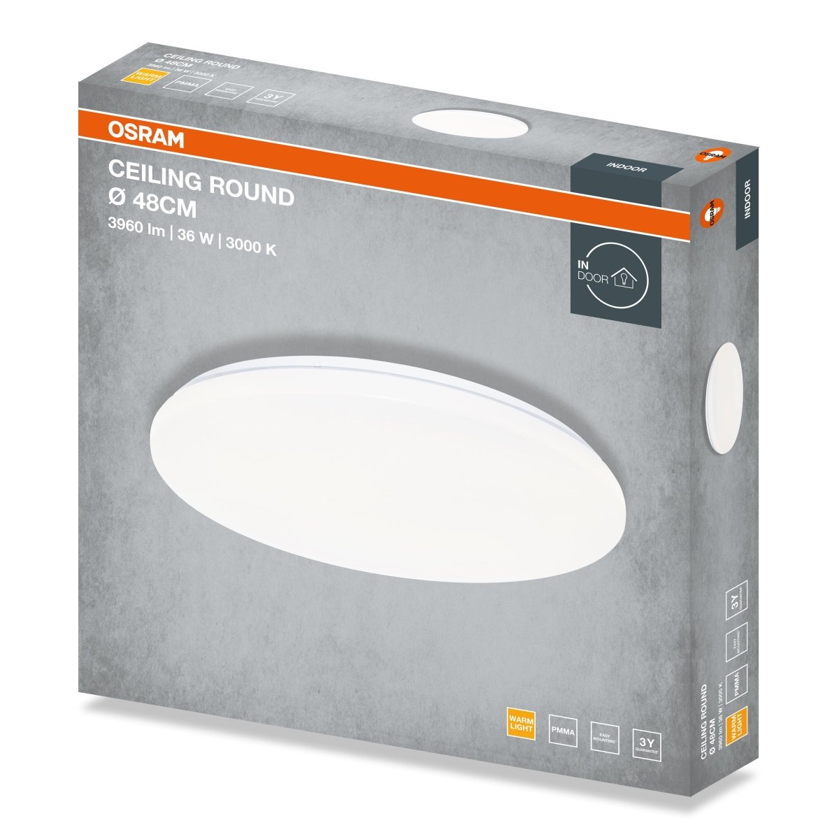 4099854647987 - Stropní svítidlo ROUND, 480mm, Teplá bílá, IP20 - Czechia LEDVANCE e - shop