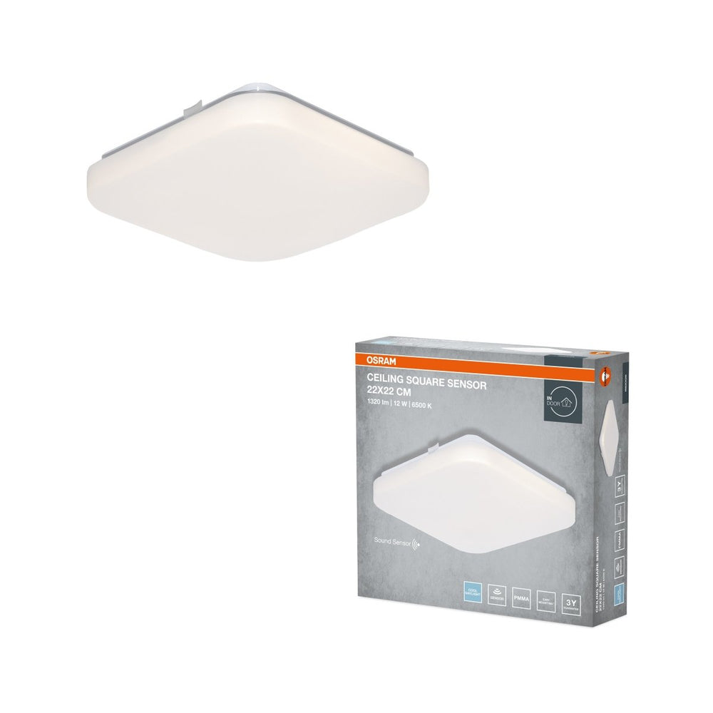 Stropní svítidlo SQUARE, 220x220mm, 12W, Studená bílá, IP20