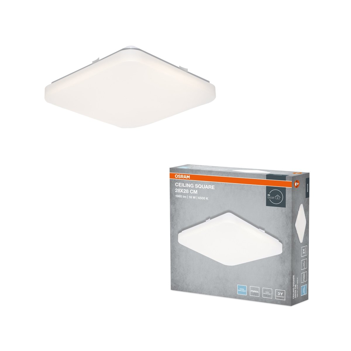 4099854648526 - Stropní svítidlo SQUARE, 280mm, 18W, Studená bílá, IP20 - Czechia LEDVANCE e - shop