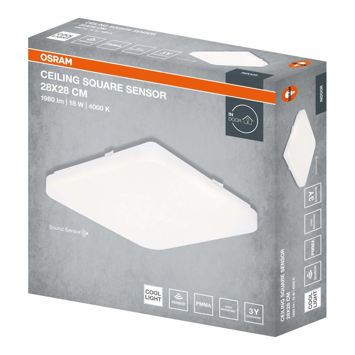 4099854648564 - Stropní svítidlo SQUARE, 280x280mm, 18W, Denní bílá, IP20 - Czechia LEDVANCE e - shop