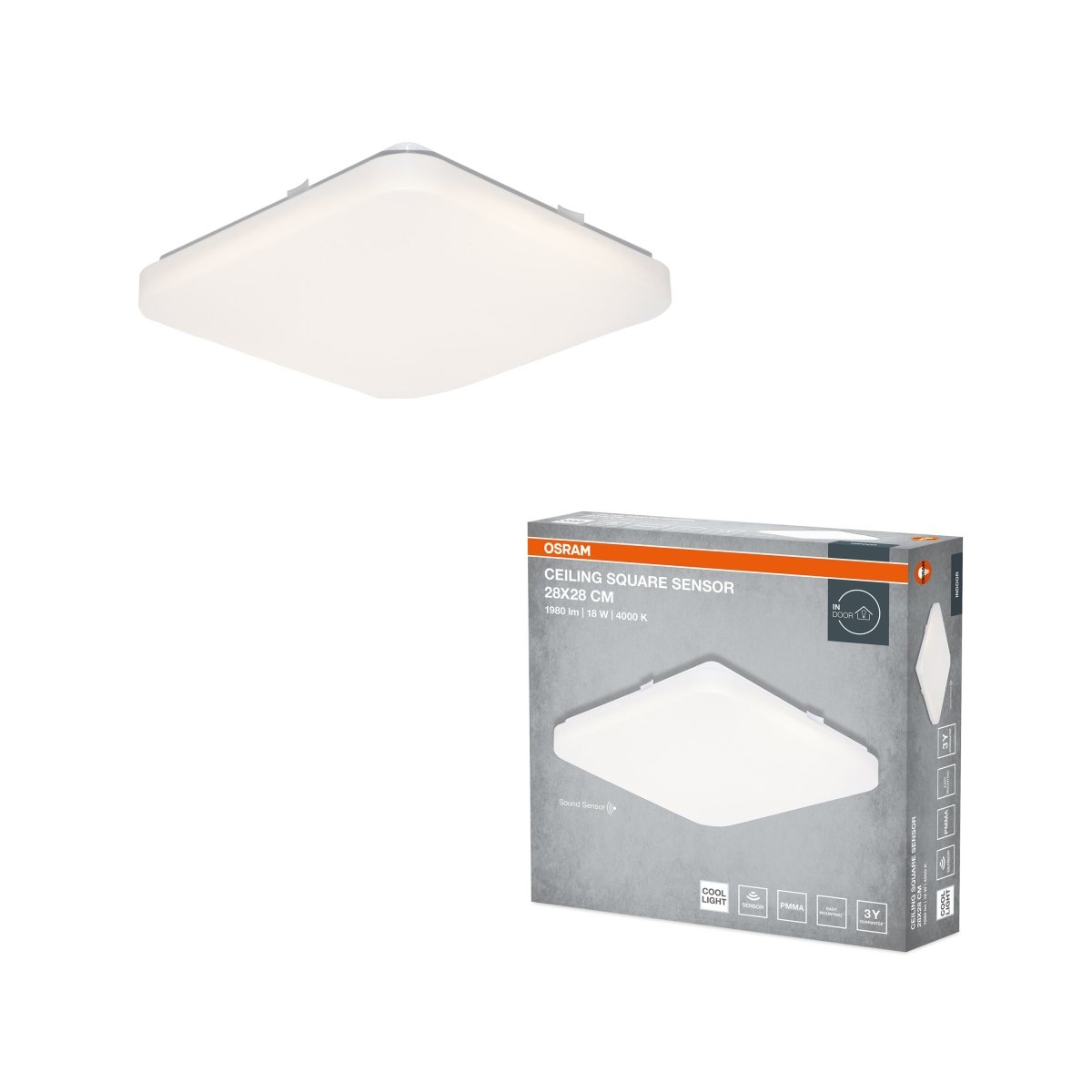 4099854648564 - Stropní svítidlo SQUARE, 280x280mm, 18W, Denní bílá, IP20 - Czechia LEDVANCE e - shop