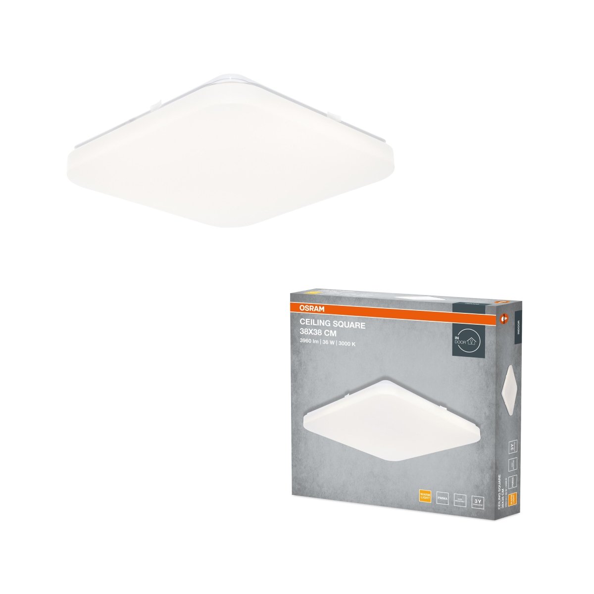 4099854648724 - Stropní svítidlo SQUARE, 330x330mm, 24W, Teplá bílá, IP20 - Czechia LEDVANCE e - shop