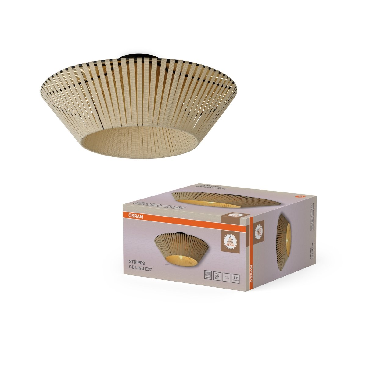 4058075847989 - Stropní svítidlo Stripes, 1x E27, Béžové - Czechia LEDVANCE e - shop