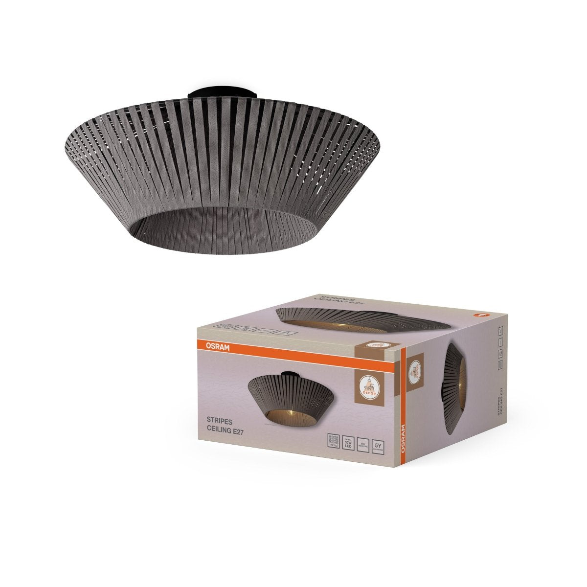 4058075848085 - Stropní svítidlo Stripes, 1x E27, Tmavě šedé - Czechia LEDVANCE e - shop