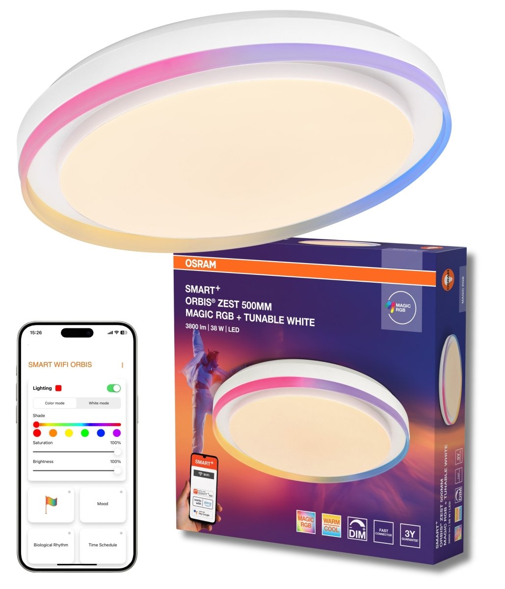4099854472374 - Stropní svítidlo Wifi Orbis ZEST RGB 500mm BÍLÉ, RGB+Laditelná Bílá - Stropní svítidlo - Czechia LEDVANCE e - shop