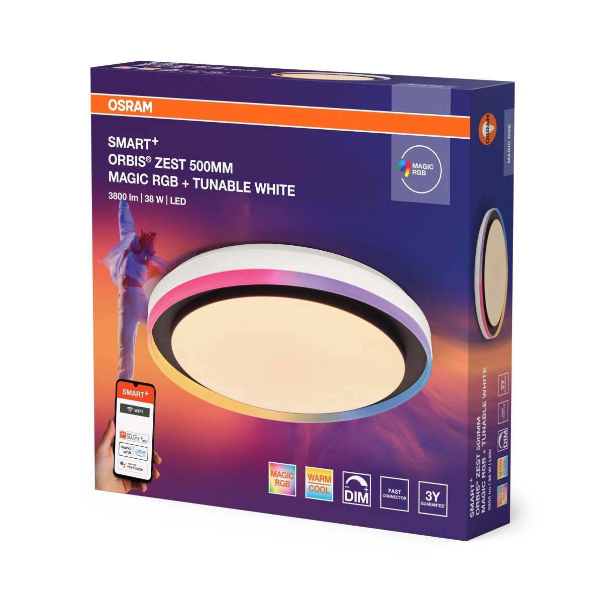 4099854472350 - Stropní svítidlo Wifi Orbis ZEST RGB 500mm ČERNÉ, RGB+Laditelná Bílá - Stropní svítidlo - Czechia LEDVANCE e - shop
