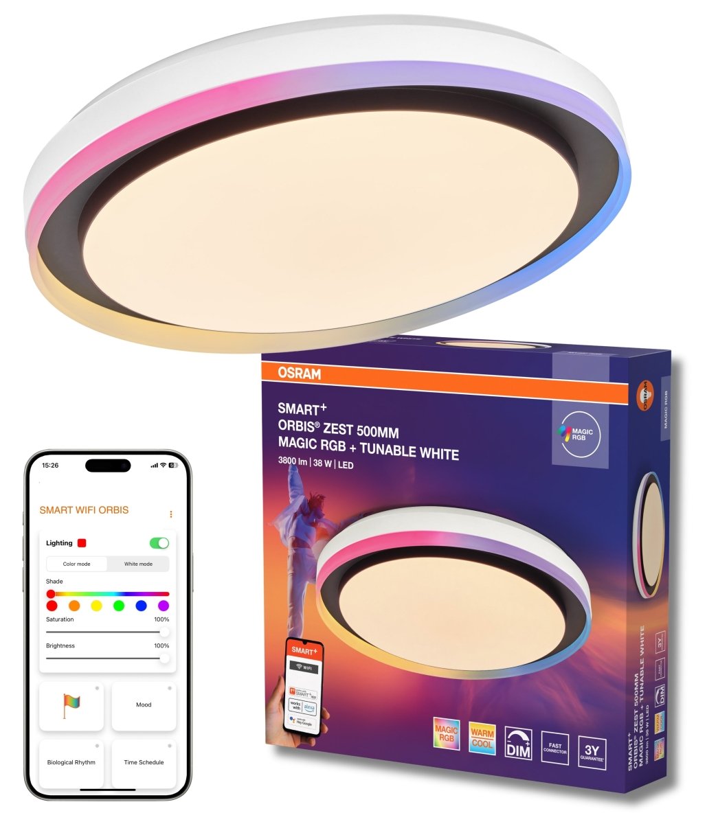 4099854472350 - Stropní svítidlo Wifi Orbis ZEST RGB 500mm ČERNÉ, RGB+Laditelná Bílá - Stropní svítidlo - Czechia LEDVANCE e - shop