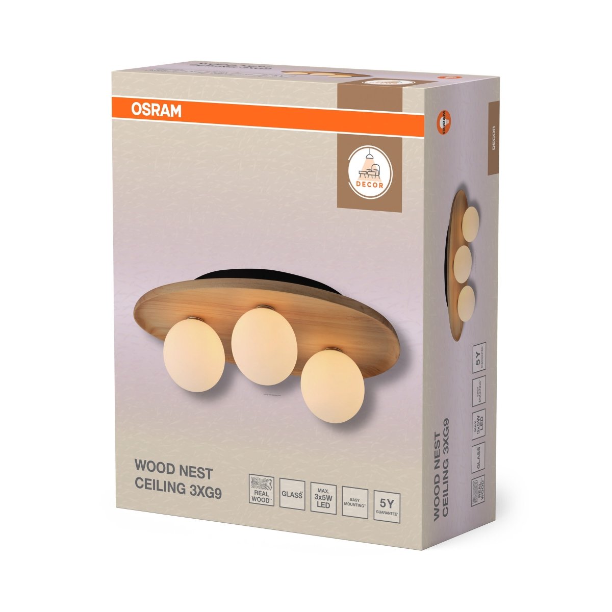 4058075848269 - Stropní svítidlo Wood Nest, 1x G9, Hnědé - Czechia LEDVANCE e - shop