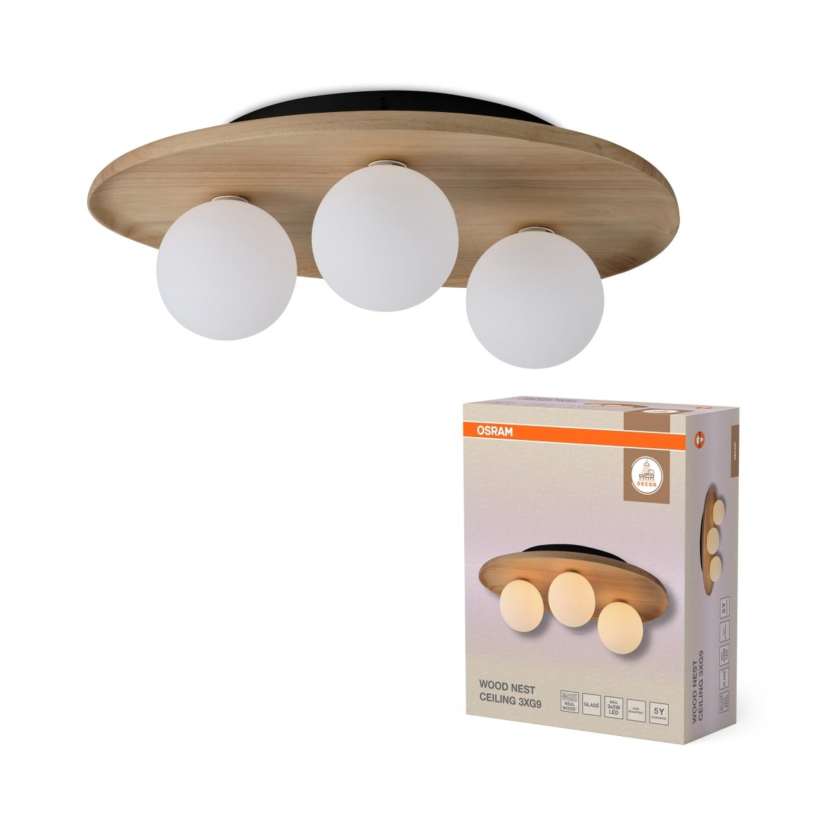 4058075848269 - Stropní svítidlo Wood Nest, 1x G9, Hnědé - Czechia LEDVANCE e - shop