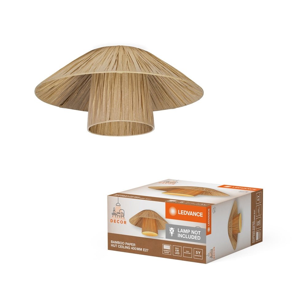 Stropní svítidlo z bambusu E27 6W HUT BAMBOO 400mm